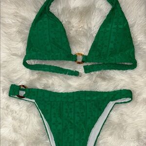 Green Halter Bikini Set